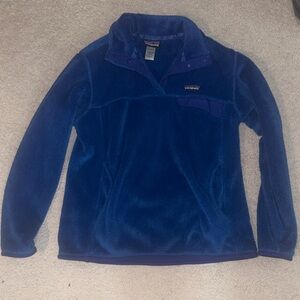 Patagonia Deep Blue Snap-Front Fleece Pullover